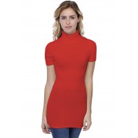 T-shirt long col roulé manches courtes en modal CINDY08