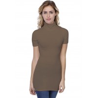 T-shirt long col roulé manches courtes en modal CINDY08