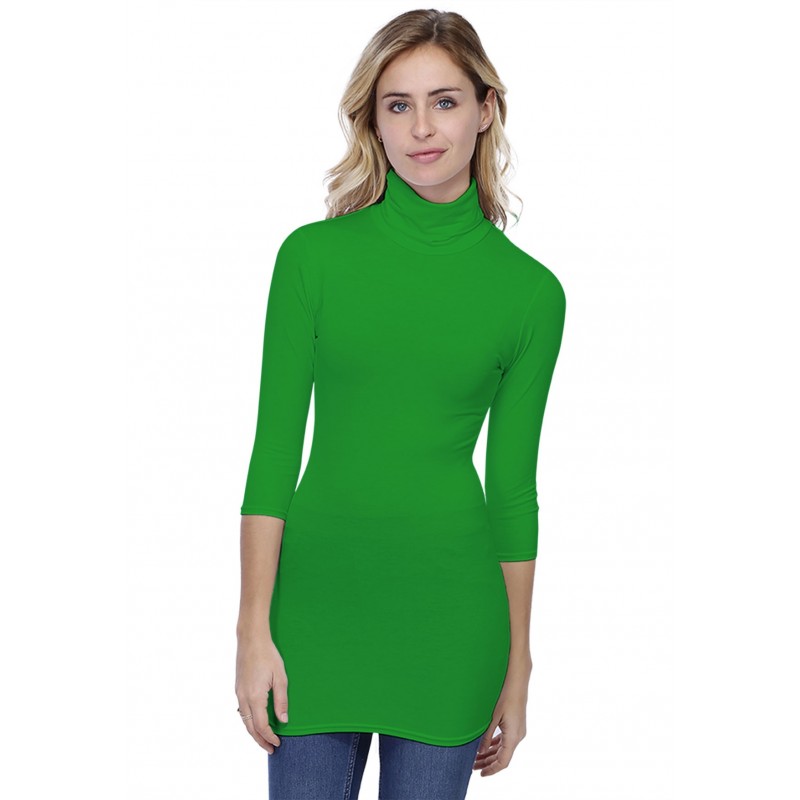 T-shirt long col roulé manches 3-4 en modal CINDY09 T-shirt long col roulé manches 3-4 en modal CINDY09