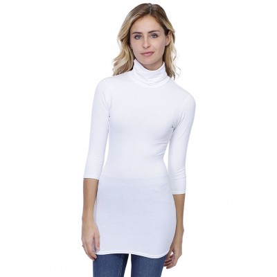 T-shirt long col roulé manches 3-4 en modal CINDY09