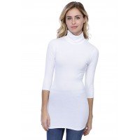 T-shirt long col roulé manches 3-4 en modal CINDY09
