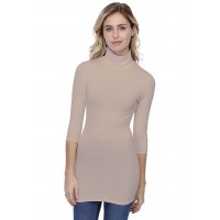 T-shirt long col roulé manches 3-4 en modal CINDY09