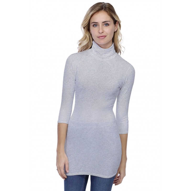 T-shirt long col roulé manches 3-4 en modal CINDY09 T-shirt long col roulé manches 3-4 en modal CINDY09