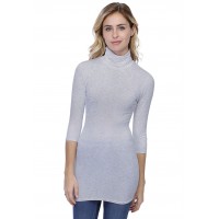 T-shirt long col roulé manches 3-4 en modal CINDY09