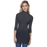 T-shirt long col roulé manches 3-4 en modal CINDY09