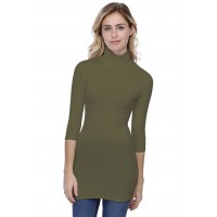T-shirt long col roulé manches 3-4 en modal CINDY09