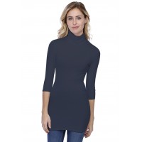 T-shirt long col roulé manches 3-4 en modal CINDY09