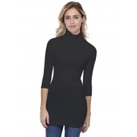 T-shirt long col roulé manches 3-4 en modal CINDY09