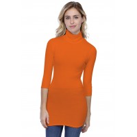 T-shirt long col roulé manches 3-4 en modal CINDY09