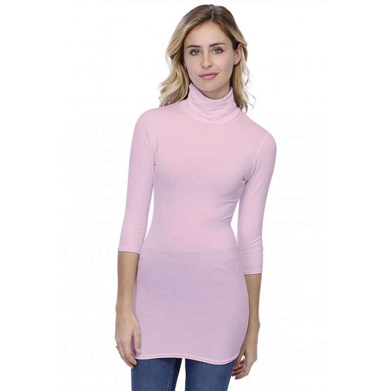 T-shirt long col roulé manches 3-4 en modal CINDY09 T-shirt long col roulé manches 3-4 en modal CINDY09