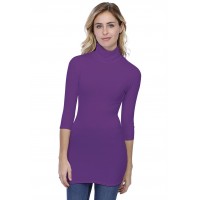 T-shirt long col roulé manches 3-4 en modal CINDY09