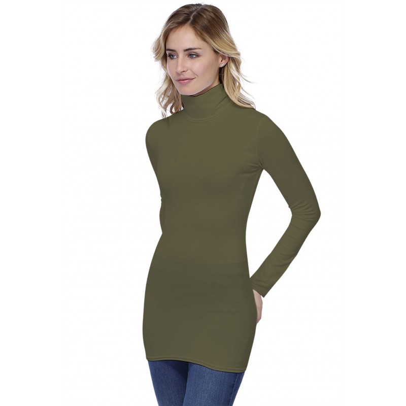 T-shirt long col roulé manches longues en modal CINDY10 T-shirt long col roulé manches longues en modal CINDY10