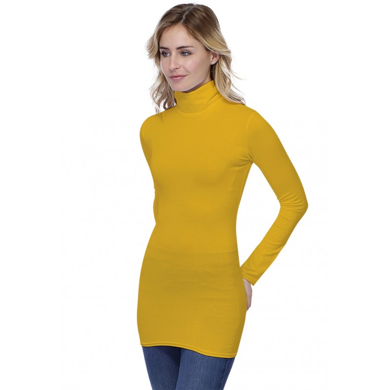 T-shirt long col roulé manches longues en modal CINDY10 T-shirt long col roulé manches longues en modal CINDY10