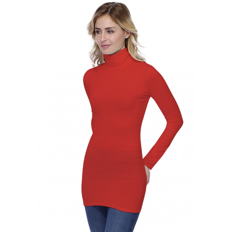 T-shirt long col roulé manches longues en modal CINDY10 T-shirt long col roulé manches longues en modal CINDY10