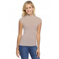 Tee-shirt col montant et petites manches capes en modal PENNY02