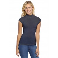 Tee-shirt col montant et petites manches capes en modal PENNY02