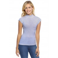 Tee-shirt col montant et petites manches capes en modal PENNY02
