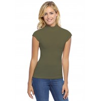 Tee-shirt col montant et petites manches capes en modal PENNY02