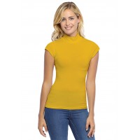 Tee-shirt col montant et petites manches capes en modal PENNY02