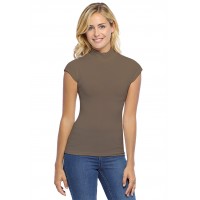 Tee-shirt col montant et petites manches capes en modal PENNY02
