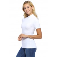 Tee-shirt col montant et manches courtes en modal PENNY03