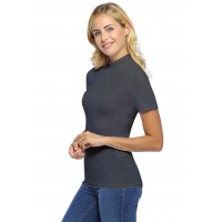 Tee-shirt col montant et manches courtes en modal PENNY03
