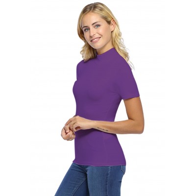 Tee-shirt col montant et manches courtes en modal PENNY03