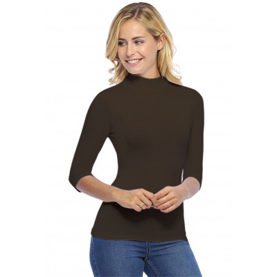 Tee-shirt col montant manches 3-4 en modal PENNY04