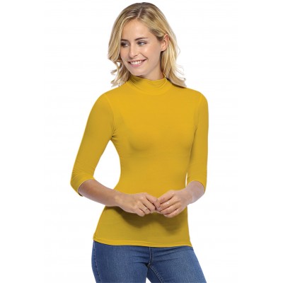 Tee-shirt col montant manches 3-4 en modal PENNY04