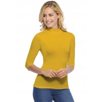 Tee-shirt col montant manches 3-4 en modal PENNY04