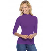 Tee-shirt col montant manches 3-4 en modal PENNY04