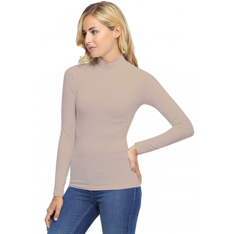 Tee-shirt col montant manches longues en modal PENNY05 Tee-shirt col montant manches longues en modal PENNY05