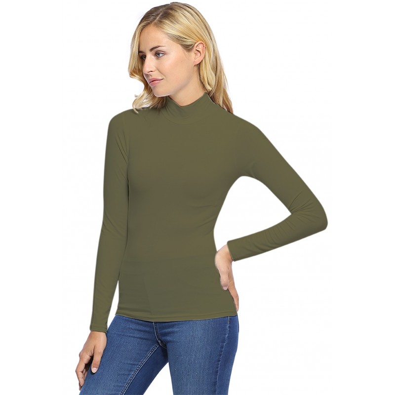 Tee-shirt col montant manches longues en modal PENNY05 Tee-shirt col montant manches longues en modal PENNY05