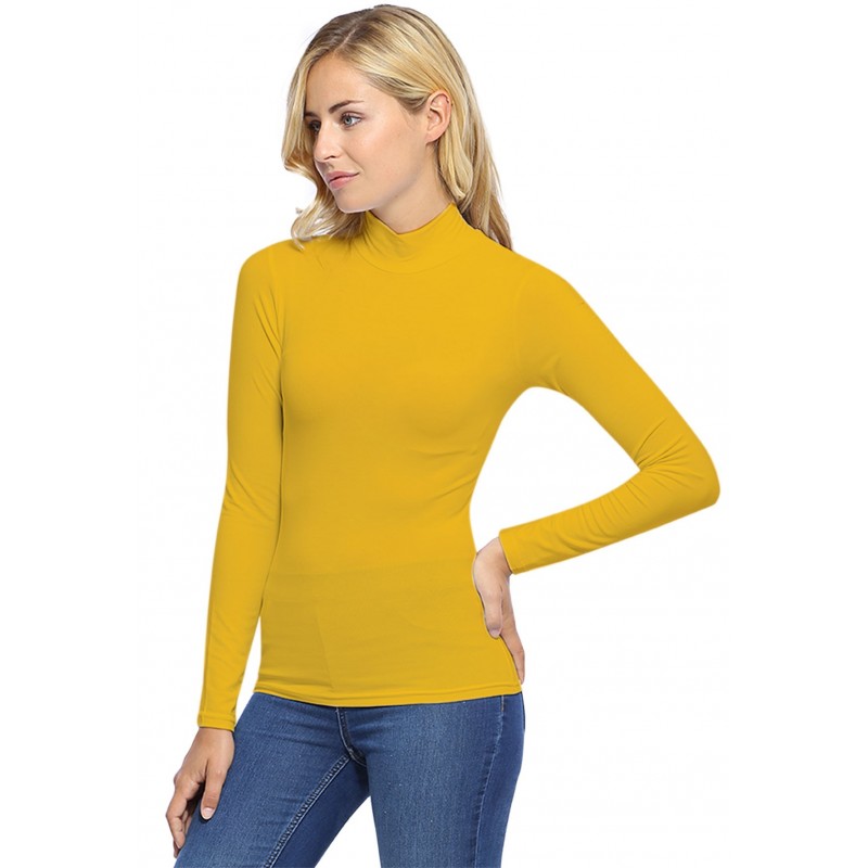 Tee-shirt col montant manches longues en modal PENNY05 Tee-shirt col montant manches longues en modal PENNY05