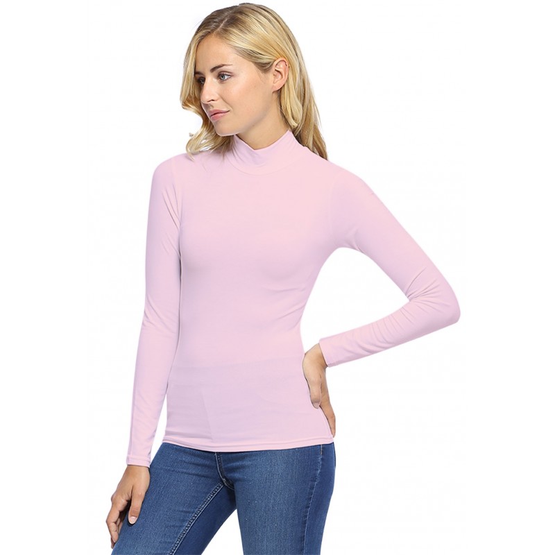 Tee-shirt col montant manches longues en modal PENNY05 Tee-shirt col montant manches longues en modal PENNY05