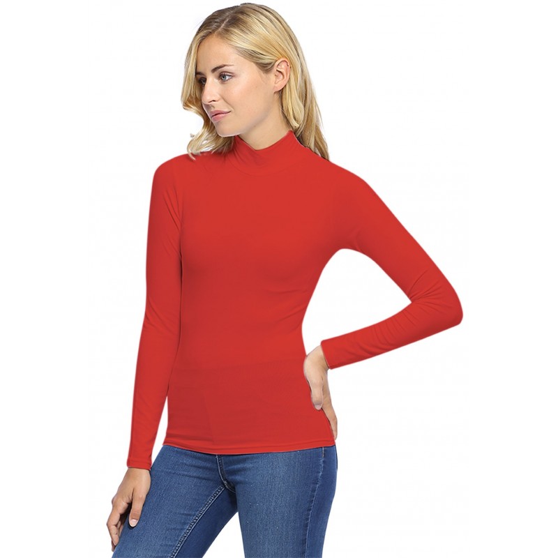 Tee-shirt col montant manches longues en modal PENNY05 Tee-shirt col montant manches longues en modal PENNY05