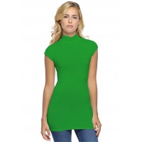 T-shirt long col montant et petites manches capes en modal PENNY07