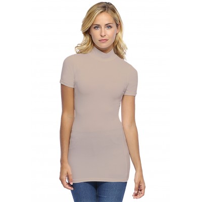 Tee-shirt long col montant et manches courtes en modal PENNY08