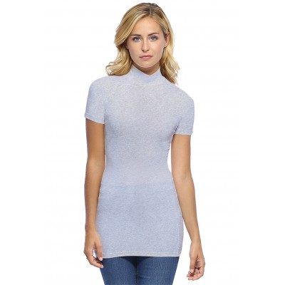 Tee-shirt long col montant et manches courtes en modal PENNY08