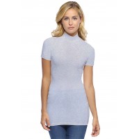 Tee-shirt long col montant et manches courtes en modal PENNY08