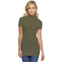 Tee-shirt long col montant et manches courtes en modal PENNY08