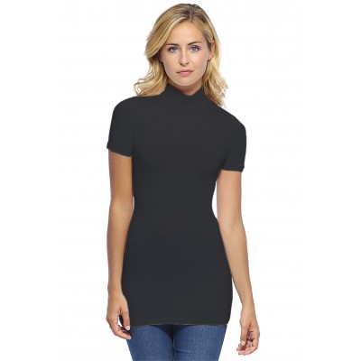 Tee-shirt long col montant et manches courtes en modal PENNY08