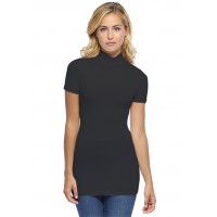 Tee-shirt long col montant et manches courtes en modal PENNY08