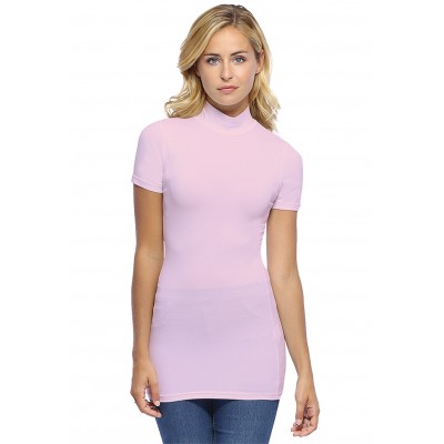 Tee-shirt long col montant et manches courtes en modal PENNY08