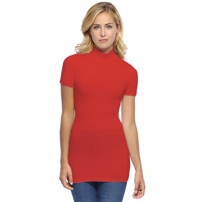 Tee-shirt long col montant et manches courtes en modal PENNY08