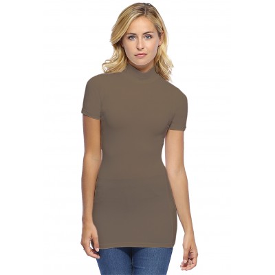 Tee-shirt long col montant et manches courtes en modal PENNY08