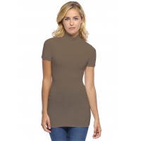 Tee-shirt long col montant et manches courtes en modal PENNY08