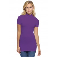 Tee-shirt long col montant et manches courtes en modal PENNY08