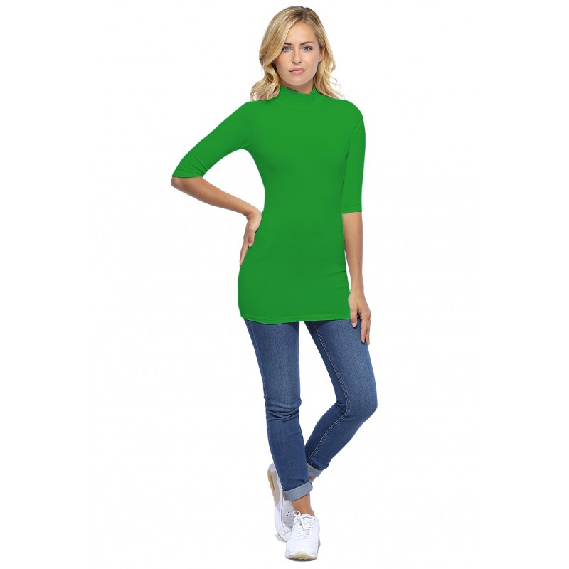 Tee-shirt long col montant et manches 3-4 en modal PENNY09 Tee-shirt long col montant et manches 3-4 en modal PENNY09