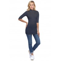 Tee-shirt long col montant et manches 3-4 en modal PENNY09